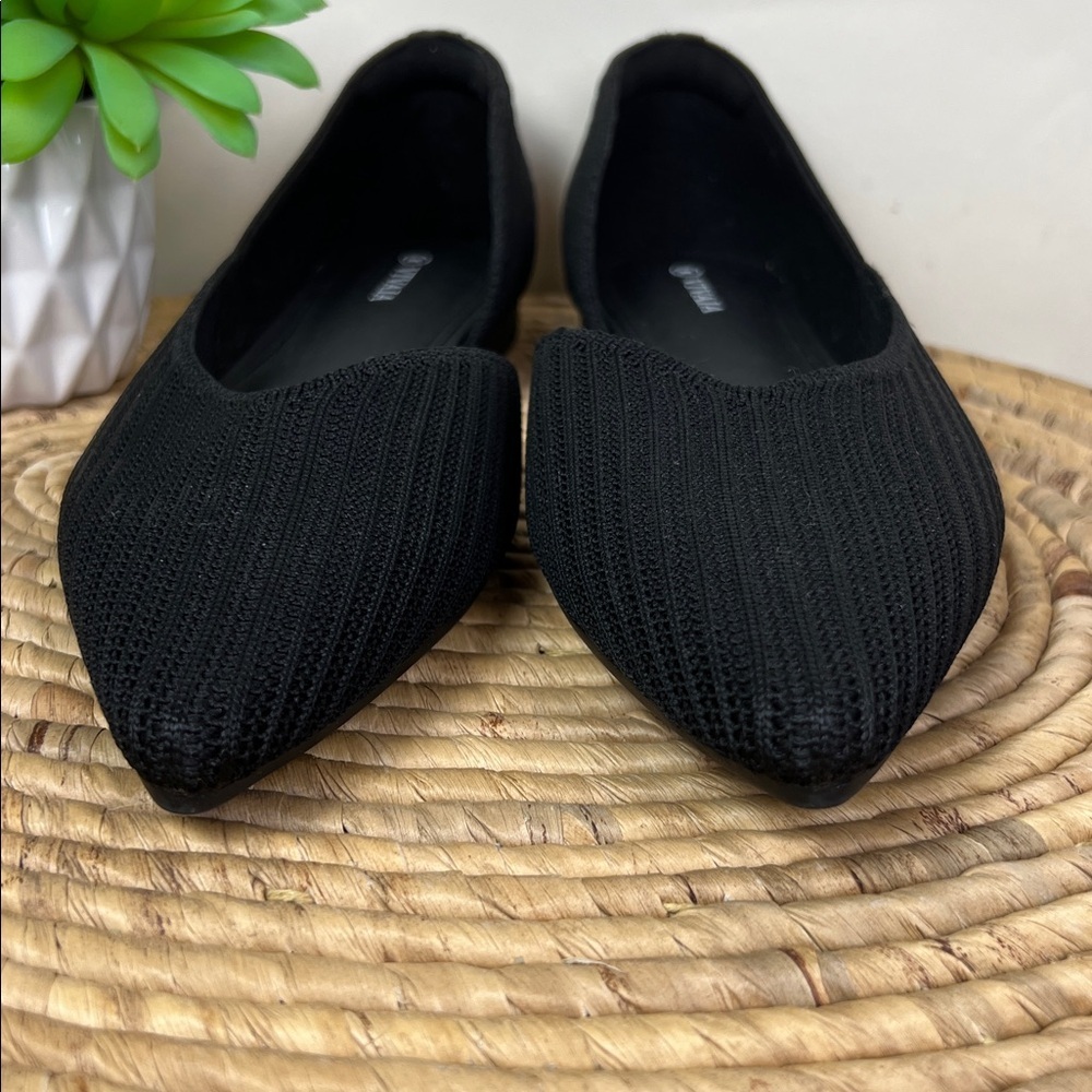New Vivaia Melia Women's Black Knit D’Orsay Flats Pointed - Picture 2 of 9